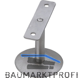 Handlauftr�ger flach, Rosetten � 60 mm, Wandabstand 58 mm, Edelstahl
