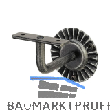 Handlauftr�ger mit Winkel, Wandabstand 90, schwarz lackiert, patiniert