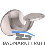 Handlauftr�ger mit gew�lbter Auflage, Wandabstand 65mm, Messing vernickelt matt