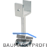 Trennwandst�tze U-f�rmig, Bodenabst. 102mm, Lichte Breite 25 mm, silber eloxiert