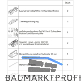 HAWA Junior 100/Z Beschlagset Holz Laufschiene L=2200 mm 2 FS Standard silber