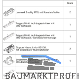 HAWA Junior 100/B-Pocket Beschlagset Holz 2 Fangstopper Standard