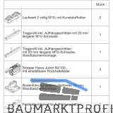 HAWA Junior 100/B-Pocket Beschlagset Holz 2 Fangstopper Standard Schraube +20 mm