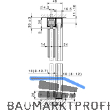HAWA-Junior 40/GP Laufschienenset Festverglasung L=2000 mm Alu silber eloxiert