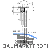 HAWA-Junior 40/GP Laufschienenset Festverglasung L=6000 mm Alu silber eloxiert