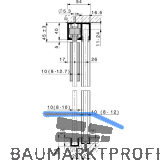 HAWA Junior 80/GP Laufschienenset Festverglasung L=4000 mm Alu silber eloxiert