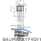 HAWA Junior 120/GP Laufschienenset Festverglasung L=6000 mm silber eloxiert