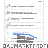 HAWA Junior 40/Z Beschlagset Holz Laufschiene L=1800 mm silber