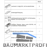 HAWA Junior 100/Z Beschlagset Holz Laufschiene L=1400 mm silber eloxiert