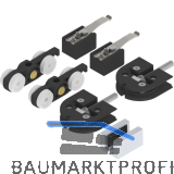 SOLIDO 100 Beschlagset Glas Punktbefestigung 12-12,76 mm F�hrung silber eloxiert