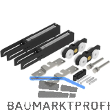 HELM 140 Beschlagset Holz mit Einzugsd�mpfung beidseitig ohne Laufschiene