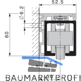 HAWA Junior 120 Holz/Glas Winkelprofil Wandmontage auf Ma� silber