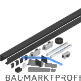 HELM GT-L 50 Beschlagset Glas 8-10 mm L=2000 mm Wand 50 kg Alu schwarz matt