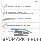 HAWA Junior 120/A Beschlagset Holz ohne Laufschiene