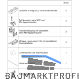 HAWA Junior 120/GP Beschlagset Glas ESG/VSG 8-12 mm ohne Laufschiene