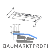 Schlie�blech f�r T�rkantriegel oben, 130 x 24 x 8 mm,Stahl verzinkt silberf�rbig