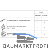 HAWA-Junior 40 Pocket Montageset Wandtasche L=2000 mm Alu farblos eloxiert