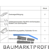 HAWA Junior 100/Z Grundbeschlagset Holz ohne Laufwerk