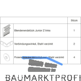 HAWA Junior 100/Z Abdeckkappen-Set zu Clipblende 59 mm links silber (30141)