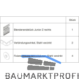 HAWA Junior 100/Z Abdeckkappen-Set zu Clipblende 59 mm rechts silber (30142)