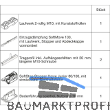 HAWA Junior 100/B Beschlagset Holz SoftStop SoftStop/SoftMove +20 mm (30232)