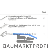 HAWA Junior 100/B Beschlagset Holz SoftMove Tragschraube 20 mm l�nger (30233)
