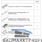 HAWA Junior 100/B-Pocket Beschlagset Holz SoftStop (30248)