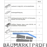 HAWA Junior 100/Z Beschlagset Holz SoftStop Laufschiene L=2000 mm silber