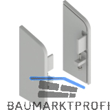 HELM 150 Abdeckkappe W Wandmontage links RAL 7035 lichtgrau