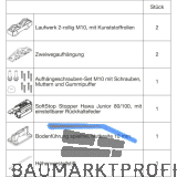 HAWA Junior 100/Z Beschlagset Holz ohne Laufschiene