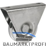 IBFM Schiebetorrolle mit Auflager 386, � 80mm, V-Nut, Stahl verzinkt