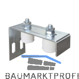 Torf�hrung verstellbar mit 2 Kunststoffrollen � 40 mm, Stahl verzinkt