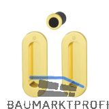 HOPPE Schiebet�rmuschel Set M472 - BL, ovale Rosette, Messing, poliert lackiert