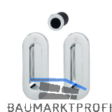 HOPPE Schiebet�rmuschel Set M472 - BL, ovale Rosette, Messing verchromt