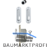 HOPPE Schiebet�rmuschel Set 4930 - BB mit Schloss, oval, verchromt satiniert