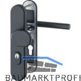 Sicherheits-Wechselgarnitur AMSTERDAM PZ72 mit Kernziehschutz, schwarz matt