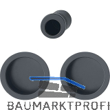 HOPPE Schiebet�rmuschel Set 4920 - BL, runde Rosette, Aluminium schwarz matt