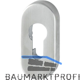 Schutzrosetten PZ oval au�en, 33 x 72 x 10, Edelstahl matt