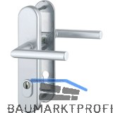 Sicherheits-Dr�ckergarnitur AMSTERDAM, PZ88 Kernziehschutz, RC2, silber eloxiert