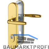 Sicherheits-Dr�ckergarnitur VERONA mit Kernziehschutz,PZ 88, RC2,Messing poliert