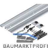HELM 53 Beschlagset Wand Holz 50 kg Laufschiene L=2100 mm Blende D�mpfung silber