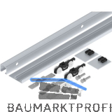 HELM 53 Beschlagset Wand Holz 50 kg Laufschiene L=1700 mm mit Blende silber