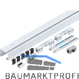 HELM GT-L 80 Beschlagset Glas 8-10,76 mm L=2000mm Deckenmontage silber eloxiert