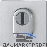 HOPPE Flachrosette eckig-PZ mit KZS, 65-75, Edelstahl