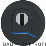 HOPPE Zylinderrosette au�en rund PZ mit Kernziehschutz, Edelstahl schwarz matt
