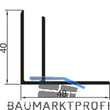THYSSENKRUPP Syprotech Abschlussprofil F 10 mm, L=6000 mm, Alu blank