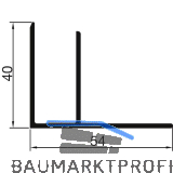 THYSSENKRUPP Syprotech Abschlussprofil F 16 mm, L=6000 mm, Alu blank