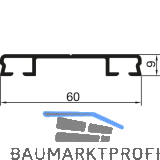 THYSSENKRUPP Syprotech Flachdeckschiene 60/9 gelocht, L=6000 mm, Alu blank