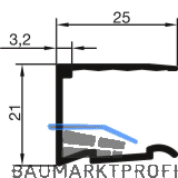 THYSSENKRUPP Syprotech Abschlussprofil U 16 mm light, L=2100 mm, Alu blank