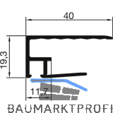 THYSSENKRUPP Syprotech Tropfnasenprofil U 16 mm, L=2100 mm, Alu blank
